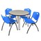 Kee Kee Round Table & Chair Set, Wood, Metal, Plastic Top, Maple TB42RNDPLBPCM47BE - alternate 1